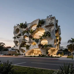 reclaimed by nature by cesar pelli, at dusk, archdaily, wallpaper, highly detailed, trending on artstation.