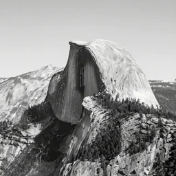 half dome yosemite, monochrome