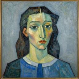 a beautiful painting portrait, cubism, in the style of van Gogh