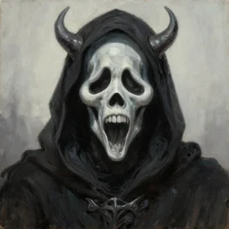 a demonic horrific portrait of ghost rider, white eyes, illustration, soft lighting, soft details, painting oil on canvas by edmund blair leighton and charlie bowater octane render, hdr, trending on artstation, 4 k, 8 k, hd
