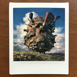 polaroid of the moving castle from Howl's Moving Castle in real life