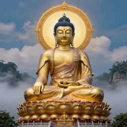 buddha in a glorious paradise