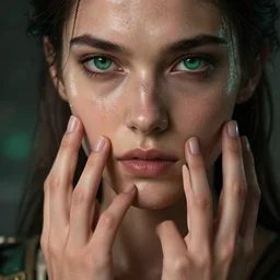 epic masterpiece ignorance, drama, sweaty skin, hyperrealistic, octane render, cinematic, beautiful face and flawless skin, perfect hands, 5 fingers,  emerald by Edgar Maxence and Ross Tran and Michael Whelan, Legends of Runeterra