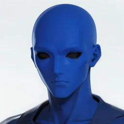 concept art close up blue cyberpunk character with a facemask, by shinji aramaki, by christopher balaskas, by krenz cushart
