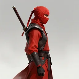 the red ninja, side profile, trending on artstation, 8 k