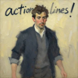 j jonah jameson, painting by phil hale, fransico goya,'action lines '!!!, graphic style, visible brushstrokes, motion blur, blurry, visible paint texture, crisp hd image
