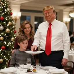 Donald trump as a restaurant server, holiday memories