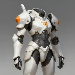grey and white armour, orange secondary, sci - fi, techwear, intricate, elegant, highly detailed, digital painting, artstation, concept art, smooth, sharp focus, illustration, by bartek fedyczak, erak note, tooth wu, neil richards, kan liu, siwoo kim, jisu choe