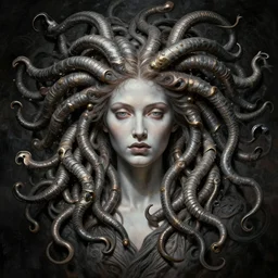 symmetry!! gantz portrait of medusa, unholy, intricate, highly detailed, dynamic lighting, digital art, digital painting, artstation, terence nielsen, sharp focus, illustration, art by artgerm and greg rutkowski and moebius, 8 k