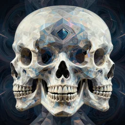 face of death, psychedelic, trippy, abstract, cubist, symmetric, mirrored, abstraction, fractal patterns, irridescent, vector art, hyper detailed, trending on artstation, luminescent, by wlop, by sachin teng, by alphonse mucha