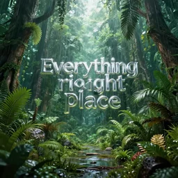 kinetic art everything in its right place chrome futuristic jungle rainforest ultrawide