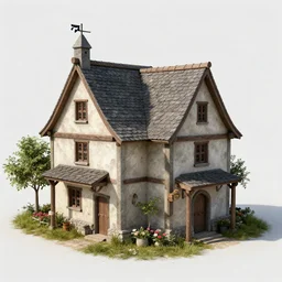 3d render of medieval house