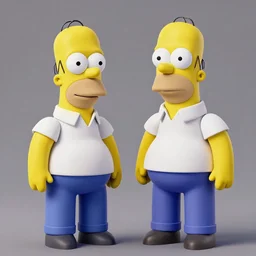 3d render Walter white next to Homer Simpson