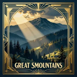 art deco travel poster of the great smoky mountains