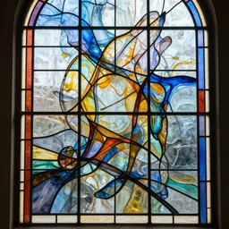 a stained glass window in the style of abstract ink art, hd, 8k, hd