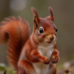 humanoid red squirrel which looks very very cute. The mood is warm and friendly. dungeons and dragons portrait. highly detailed, digital painting, artstation, concept art, sharp focus, illustration, art by Josh kirby and John romita jr and moebius