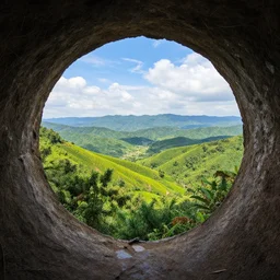 tremendous hole in the centre of a picture, beautiful scenery, 8K, ultra realistic