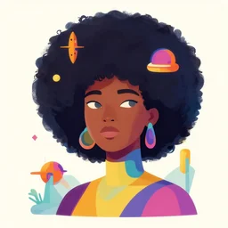 art by paul lewin. award wjnning afrofuturist artwork. vibrant complementary colours. polished. vectorgraphic illustration. slightly shaded.