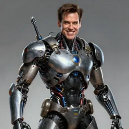 Jim Carrey cyborg warrior, insane, intricate, highly detailed, digital painting, artstation, concept art, smooth, sharp focus, illustration, Unreal Engine 5, 8K