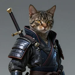 a cyberpunk cat samurai, highly detailed, digital painting, artstation, concept art, movie still, smooth, sharp focus uhd 8 k