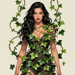 Poison Ivy entangled with Vines, in style of Mark Brooks