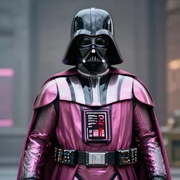 darth vader in pink metallic armour, photoreal, still frame, cinematic