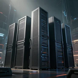 epic cinematic hyperrealism masterpiece where a cluster of servers appears. realistic poster with shaded lighting by craig mallismo, artgerm, jeremy lipkin and michael garmash, unreal engine, radiant light, detailed and complex environment, digital art, art station trends