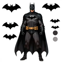 a dark gritty old damned batman, reference sheet, artstation, concept art, vibrant colors!, smooth, sharp focus, illustration, fantasy style, ray tracing, hyperdetailed, art by hieronymus bosch and francisco goya and norman rockwell and artgerm and alphonse mucha and greg rutkowski