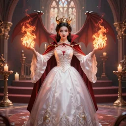 vampire princess summons burning demon serious colorful gothic ceremony 4 k high definition soft diffuse lighting artstation trending path traced contrast light and dark colorful bokeh massive scale cinematic breathtaking, art by greg rutkowski