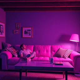 retrofuturistic couchtable, pink purple blue, portrait, quint buchholz, wlop, dan mumford, artgerm, liam brazier, peter mohrbacher, raw, featured on artstation, octane render, cinematic, rugged, intricate, 8 k