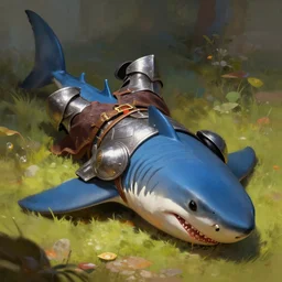 anthropomorphic shark in knight armor on the ground faceplant, fallen on its face, fantasy, digital painting, dramatic lighting, vibrant setting, realistic shading, unreal engine 5, concept art, ultra detailed, trending artstation