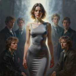 painting of a female in a skintight dress, by dan hillier and charlie bowater and pieter claesz 4 k post - processing highly detailed, trending on artstation, cinematic lightning, volumetric lightning, highly detailed, extreme detail, full details, - s 1 5 0