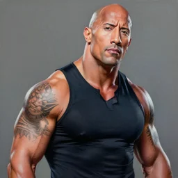 a highly detailed beautiful painting of dwayne the rock johnson, by rafael albuquerque
