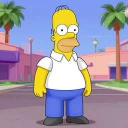 homer simpson in a gta v cover art by stephen bliss
