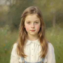 A decent young girl portrait by Thomas Kinkade.