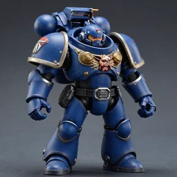 nendoroid bulky warhammer 4 0 k ultramarine with a motorcycle helmet, no hood | | realistic shaded, fine details, realistic shaded lighting poster by greg rutkowski, diego gisbert llorens, magali villeneuve, artgerm, jeremy lipkin and rob rey