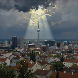 painting of a city by jakub dvorsky