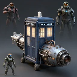 3 d sculpt prop ilm, star citizen halo, mass effect, starship troopers, elysium, the expanse, high tech industrial, artstation unreal of a technological device in the shape of a tardis missile rack covered in piping and antennae