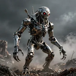 a biomechanical horror, half creature half machine, DOOM inspired, realistic octane render