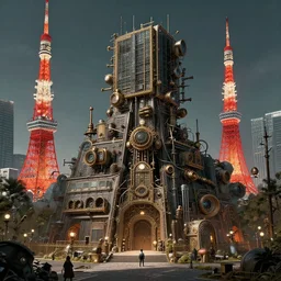 tokyo, steampunk style, concept art