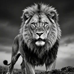 angry scarlett johansson as a lion hybrid, dramatic lighting hyper detail, black and white, wide angle lens