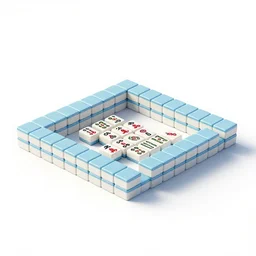 pastel mahjong tiles, clean 3d render, octane render, isolated on a pure white background, centered, entire object in frame, sharp focus, soft studio lighting