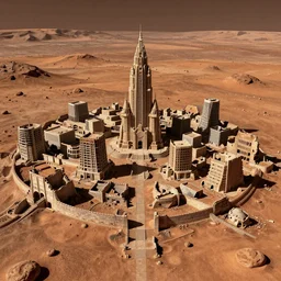 the ruins of an abandoned city in mars, detailed, trending on artstation