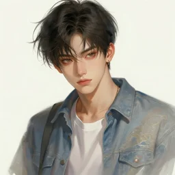portrait of kpop idol, dreamy and ethereal, casual clothes, fierce expression, intricate, highly detailed, digital painting, artstation, concept art, smooth, sharp focus, illustration, art by artgerm and greg rutkowski and alphonse mucha