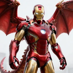 iron man dragon, realistic, 8 k, extremely detailed, cgi, trending on artstation, hyper - realistic render, 4 k hd wallpaper, premium prints available, octane render, award winning, by greg rutkowski