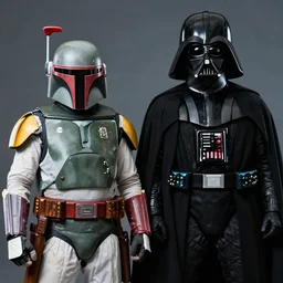 boba fett and darth vader standing proudly shoulder to shoulder