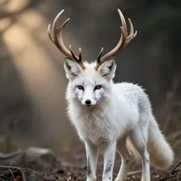 white fox with antlers picture taken by marc adamus
