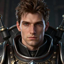 close - up portrait of a handsome fair - haired prince in warhammer 4 0 k, very coherent symmetrical artwork, dark colors, intricate, sharp focus, unreal engine, 8 k, dramatic lighting, octane render, art by raymond swanland and greg rutkowski