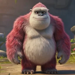 a cinematic film still of a yeti as a pixar character