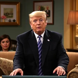 film still of donald trump in the tv show friends